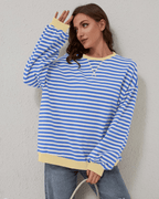 Idris | Women's Bold Striped Sweatshirt with Neon Accents