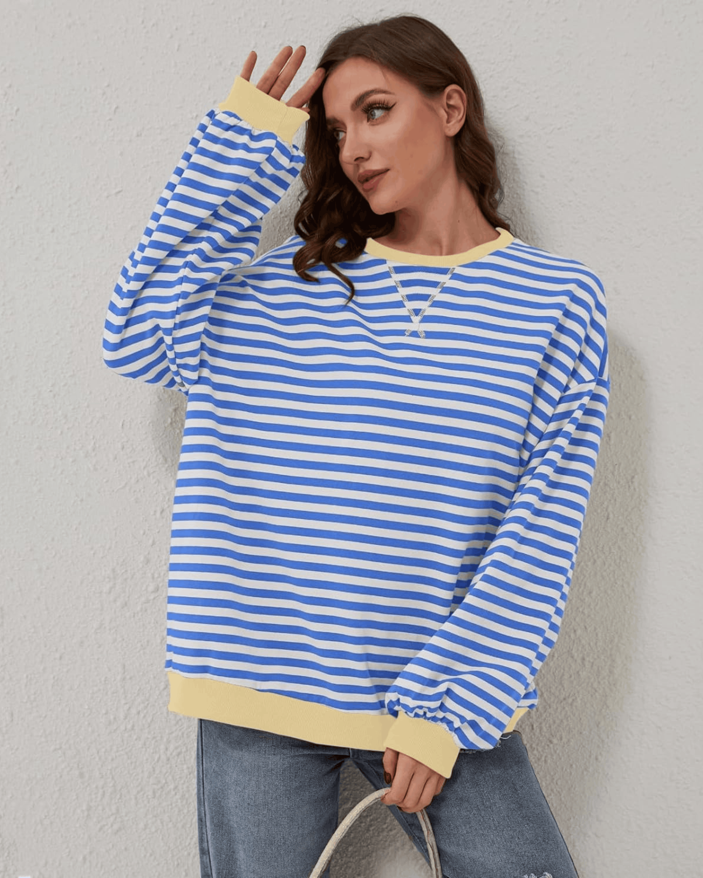 Idris | Women's Bold Striped Sweatshirt with Neon Accents