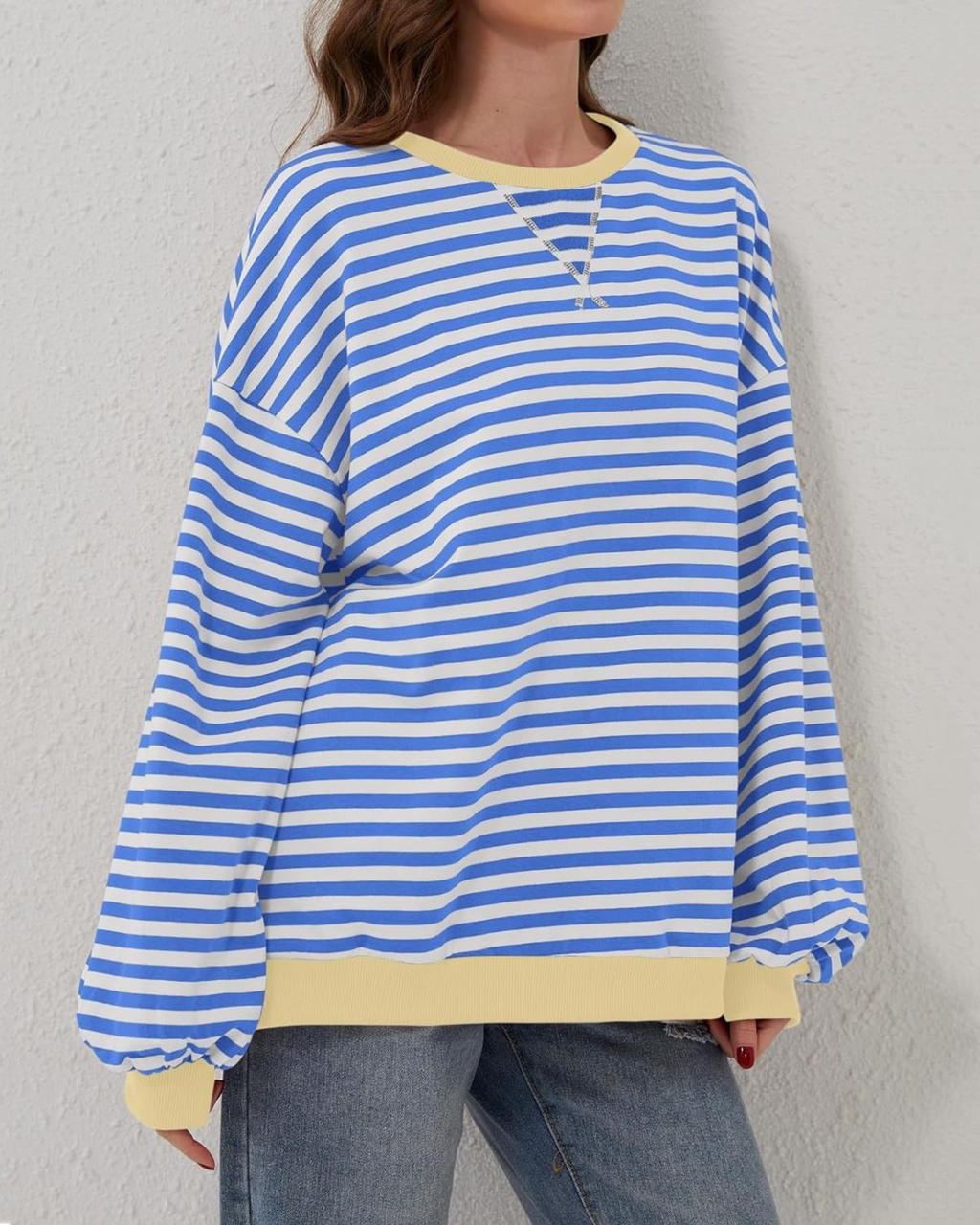 Idris | Women's Bold Striped Sweatshirt with Neon Accents
