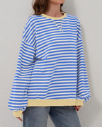 Idris | Women's Bold Striped Sweatshirt with Neon Accents