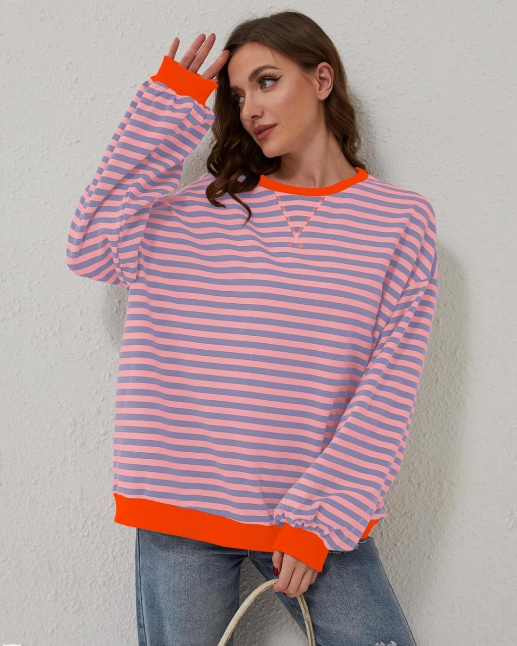 Idris | Women's Bold Striped Sweatshirt with Neon Accents