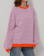 Idris | Women's Bold Striped Sweatshirt with Neon Accents