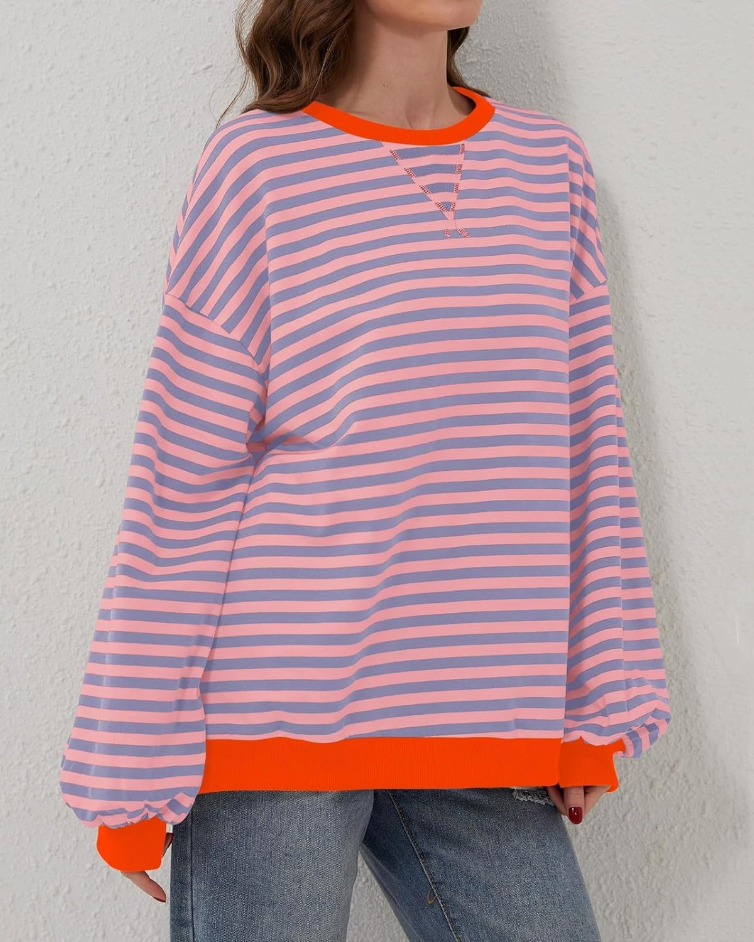 Idris | Women's Bold Striped Sweatshirt with Neon Accents