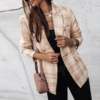 Ophelia | Women's Cozy Chic Tweed Blazer with Gold Button Detail