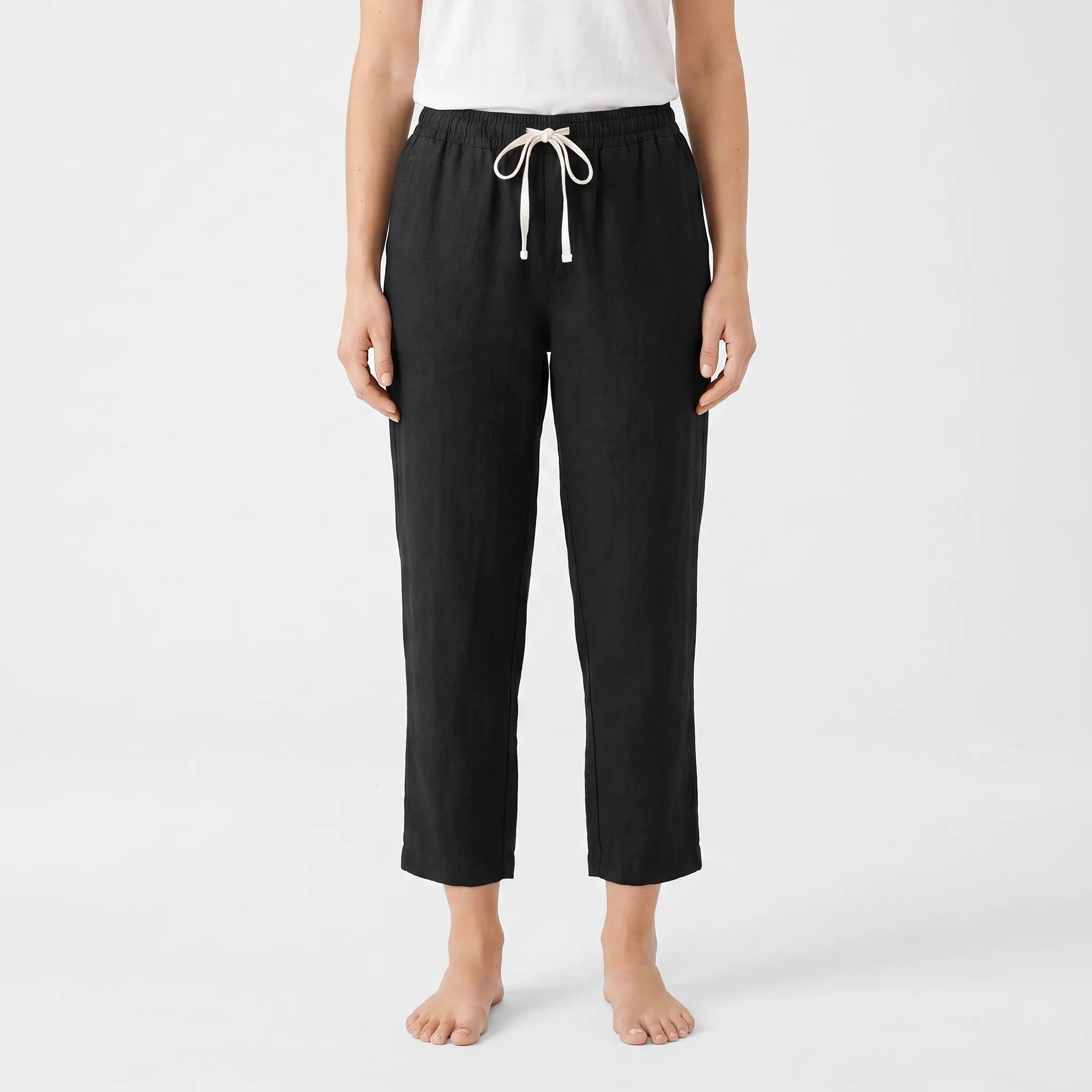 Aerolyn - High-Waisted Cropped Chino Trousers