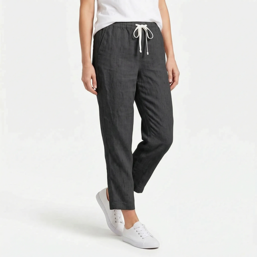 Aerolyn - High-Waisted Cropped Chino Trousers