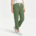 Aerolyn - High-Waisted Cropped Chino Trousers