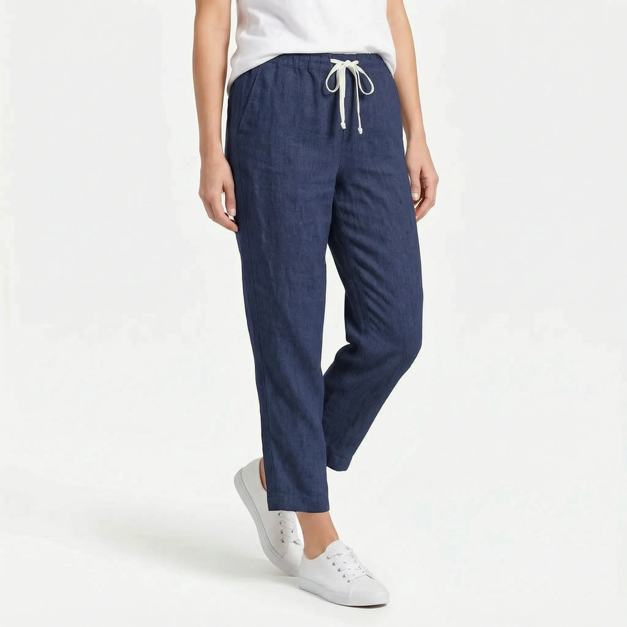 Aerolyn - High-Waisted Cropped Chino Trousers