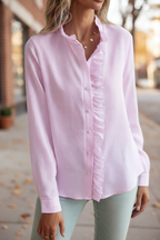 Marlowe | Women's Ruffle Blouse with Button Detail
