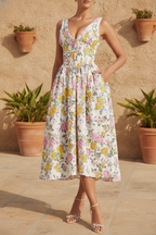 Elara | Women's Elegant Floral Sundress with Pockets