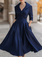 Isolde | Women's Elegant Long Sleeve Midi Dress