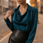 Elara | Women's Draped Neckline Blouse