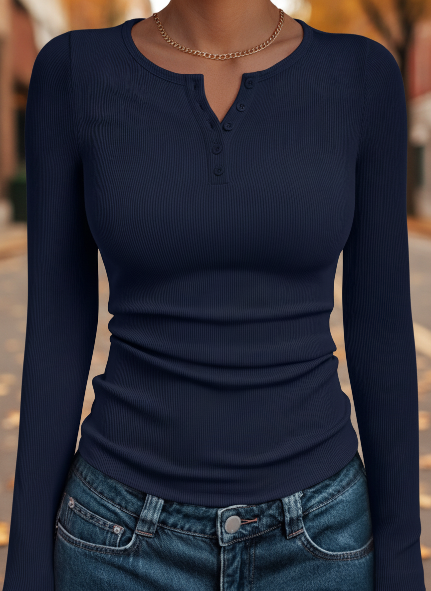 Vida | Women's Casual Henley Shirt