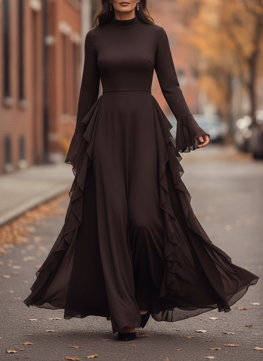 Aurelia | Women's Elegant Long Sleeve Maxi Dress