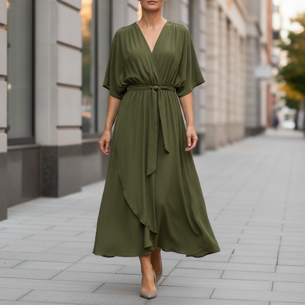 Isla | Women's Elegant Tie-Waist Maxi Dress