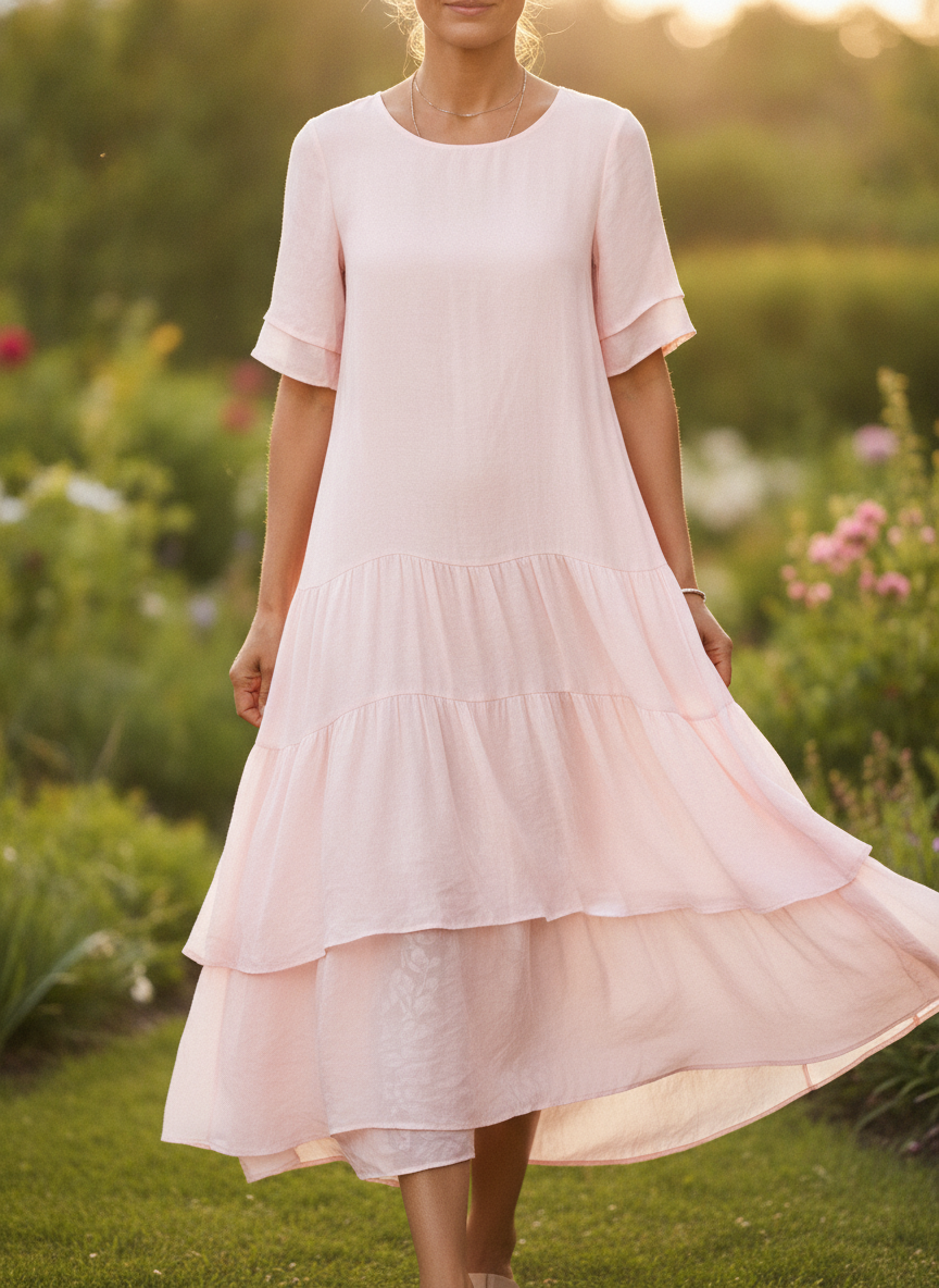 Lila | Women's Elegant Layered Midi Dress