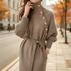 Priya | Women's Long Sleeve Turtleneck Sweater Dress