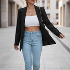 Mette | Women's Tailored Blazer with Chic Chain Detail