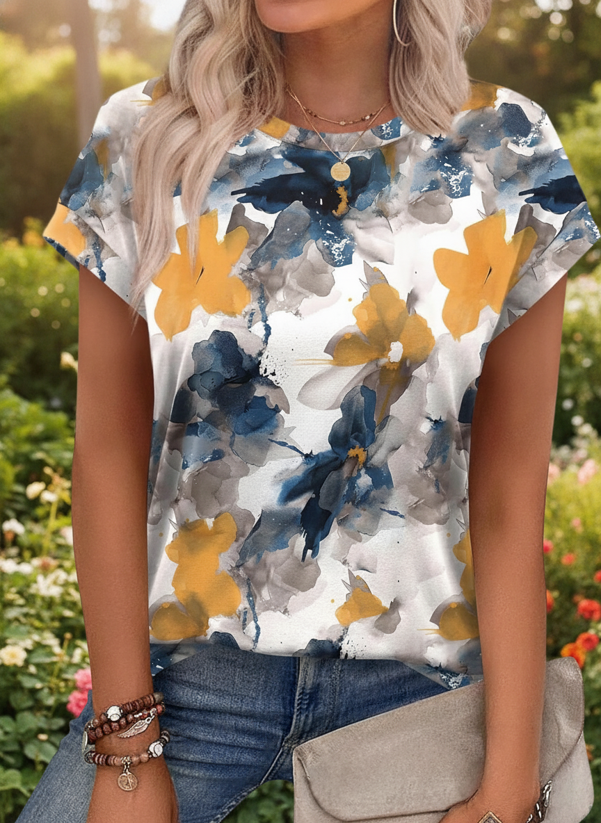 Delaney | Women's Floral Print Casual Tunic Top
