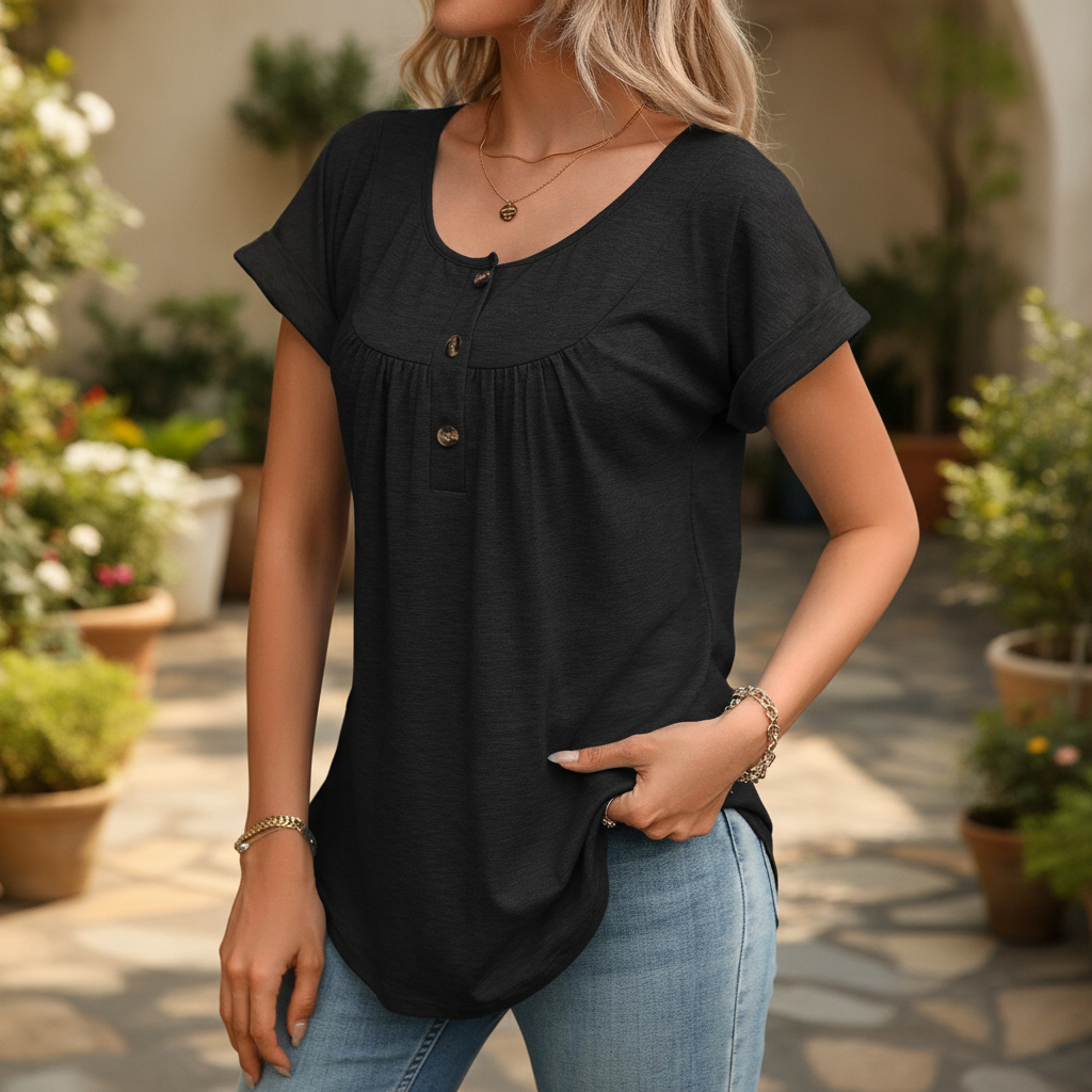 Luna | Women's Casual Button Detail Blouse