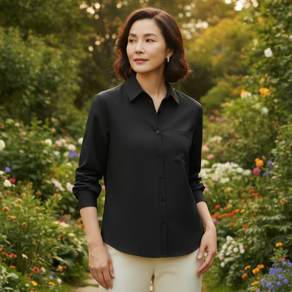 Lila | Women's Classic Blouse with Chest Pocket