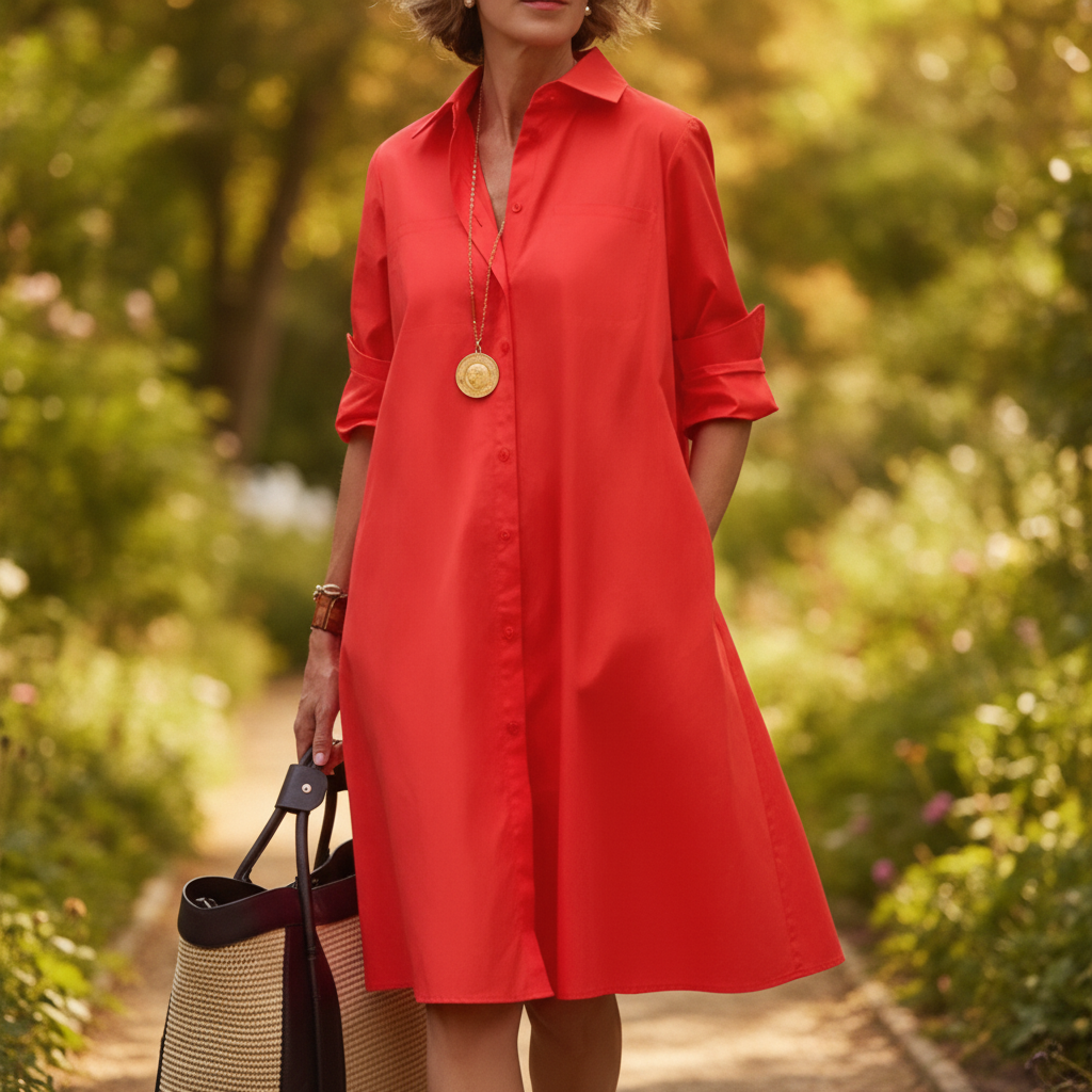 Nia | Women's Effortless A-Line Midi Dress