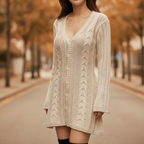 Sienna | Women's Cozy Cable Knit Sweater Dress