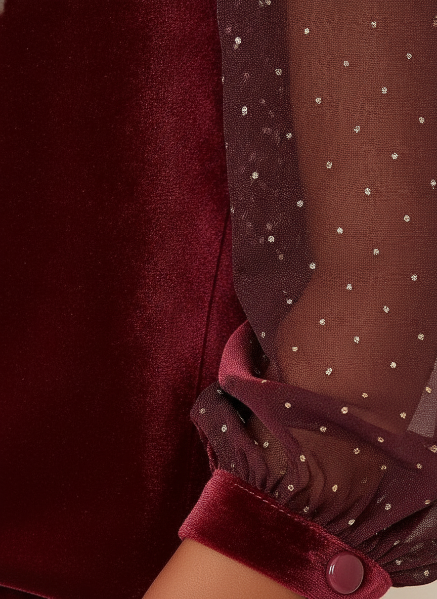 Celeste | Women's Elegant Evening Blouse with Sheer Sleeves
