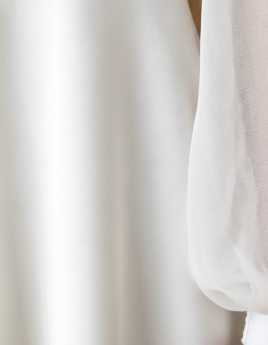 Lennox | Women's Elegant Flowy Midi Dress with Sheer Sleeves