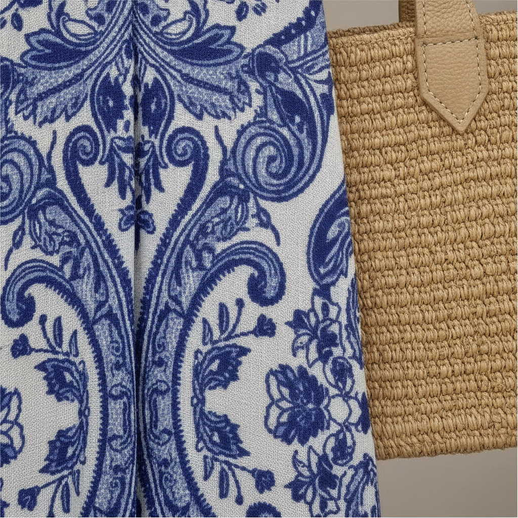 Isla | Women's Chic Halter Maxi Dress in Blue White