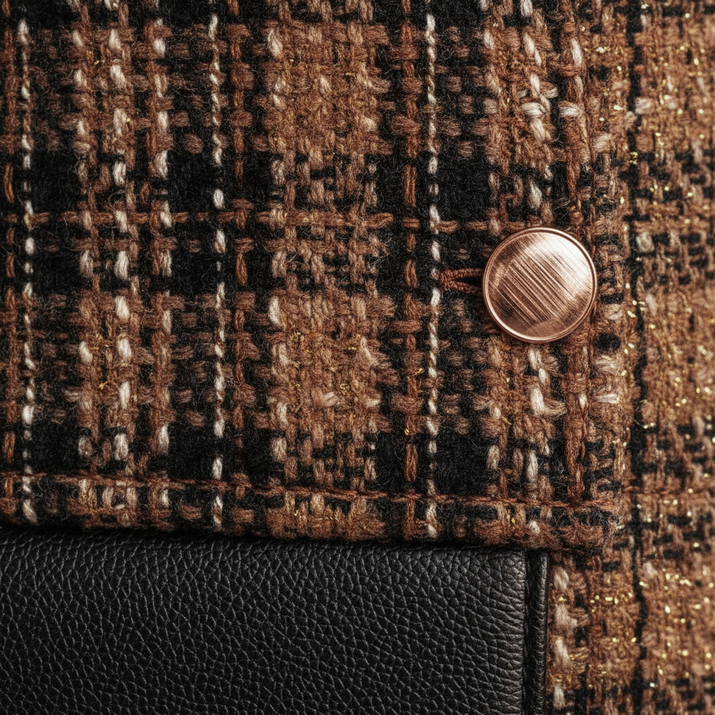 Ophelia | Women's Cozy Chic Tweed Blazer with Gold Button Detail
