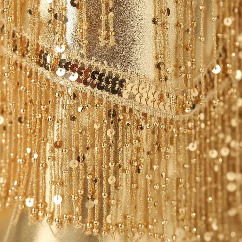Celeste | Women's Gold Sequin Flapper Dress