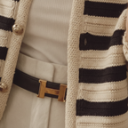 Marlowe | Women's Chic Striped Cardigan with Gold Button Detail