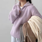 Aisling - Women's Cozy Polo Quarter Zip Sweater