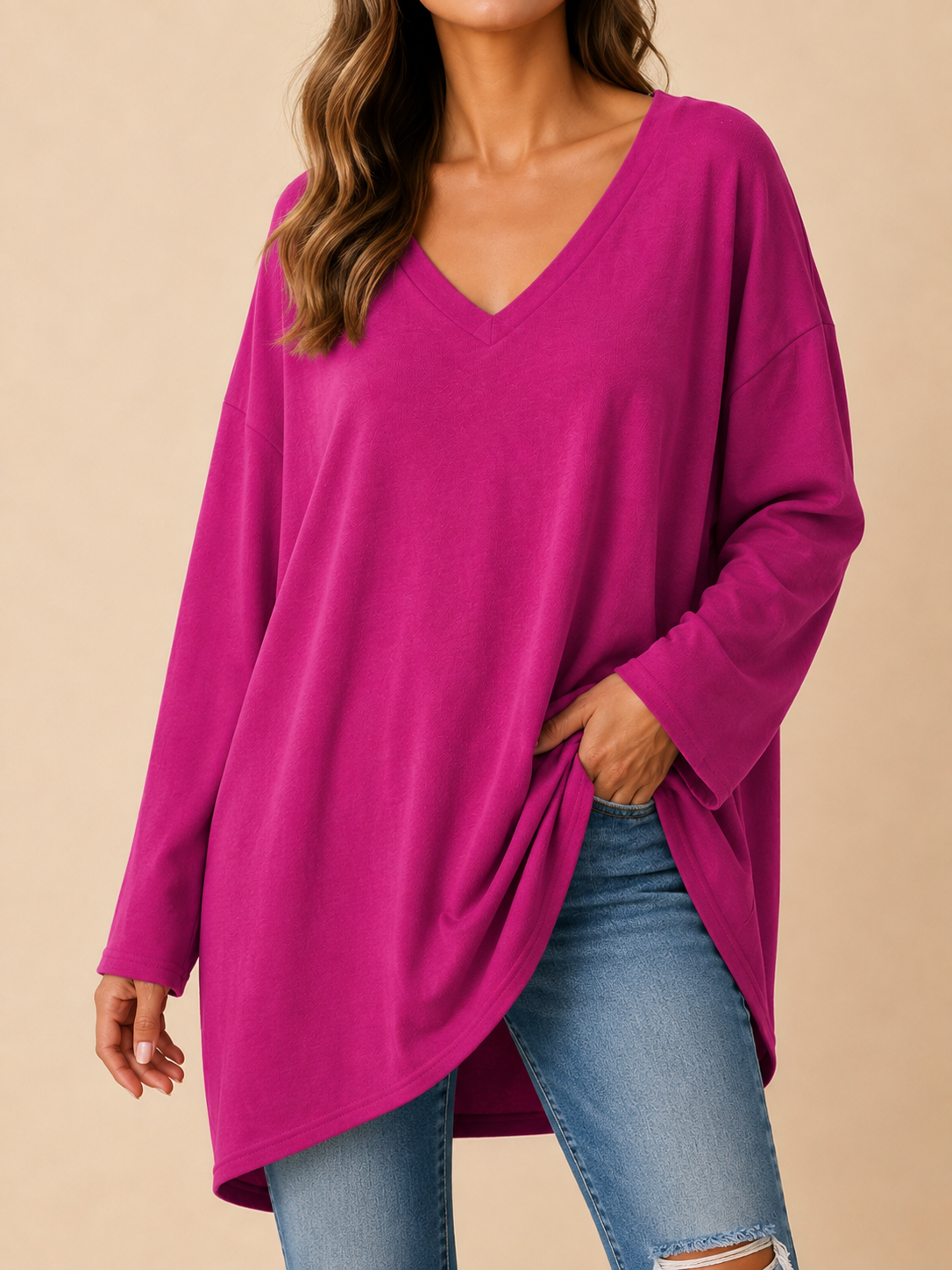 Amara | Women's Vibrant V-Neck Tunic Top