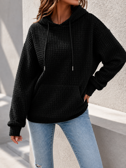 Amara - Women's Casual Waffle Knit Hoodie