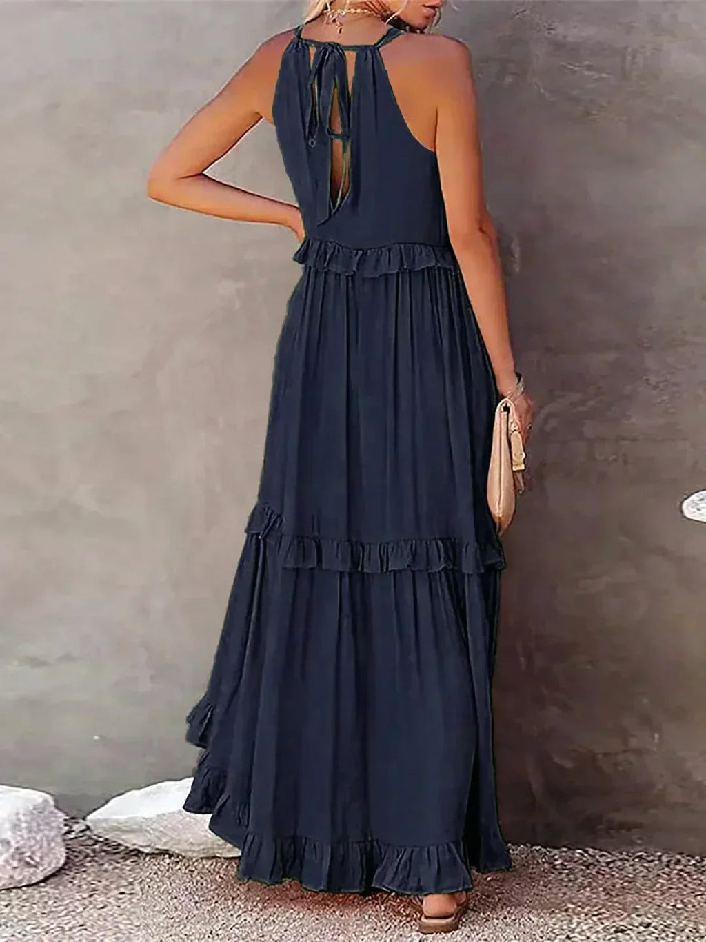 Zara | Women's Elegant Ruffle Maxi Dress