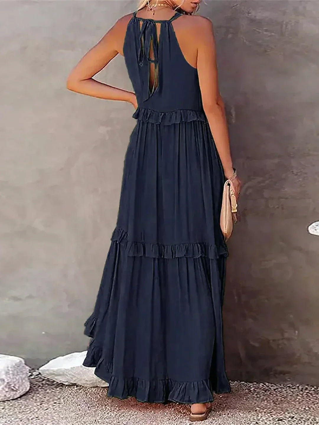 Zara | Women's Elegant Ruffle Maxi Dress