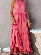 Zara | Women's Elegant Ruffle Maxi Dress