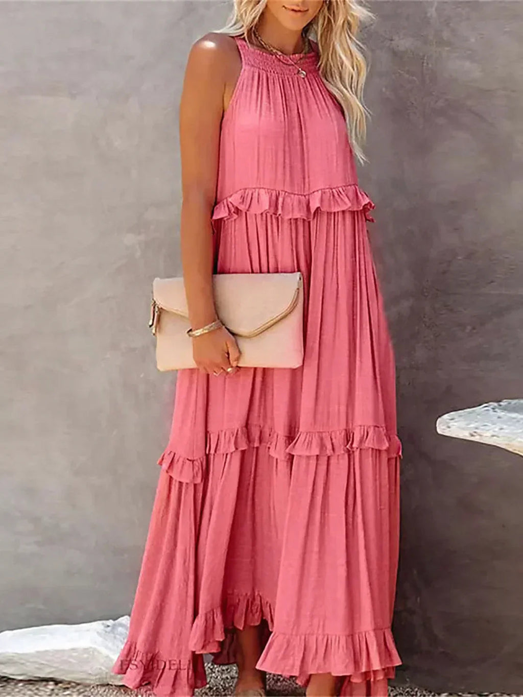 Zara | Women's Elegant Ruffle Maxi Dress
