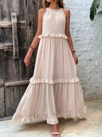 Zara | Women's Elegant Ruffle Maxi Dress