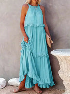 Zara | Women's Elegant Ruffle Maxi Dress