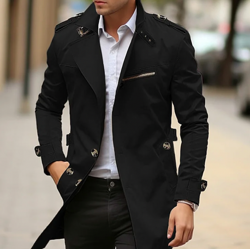 Asher - Men's Elegant Longline Trench Coat