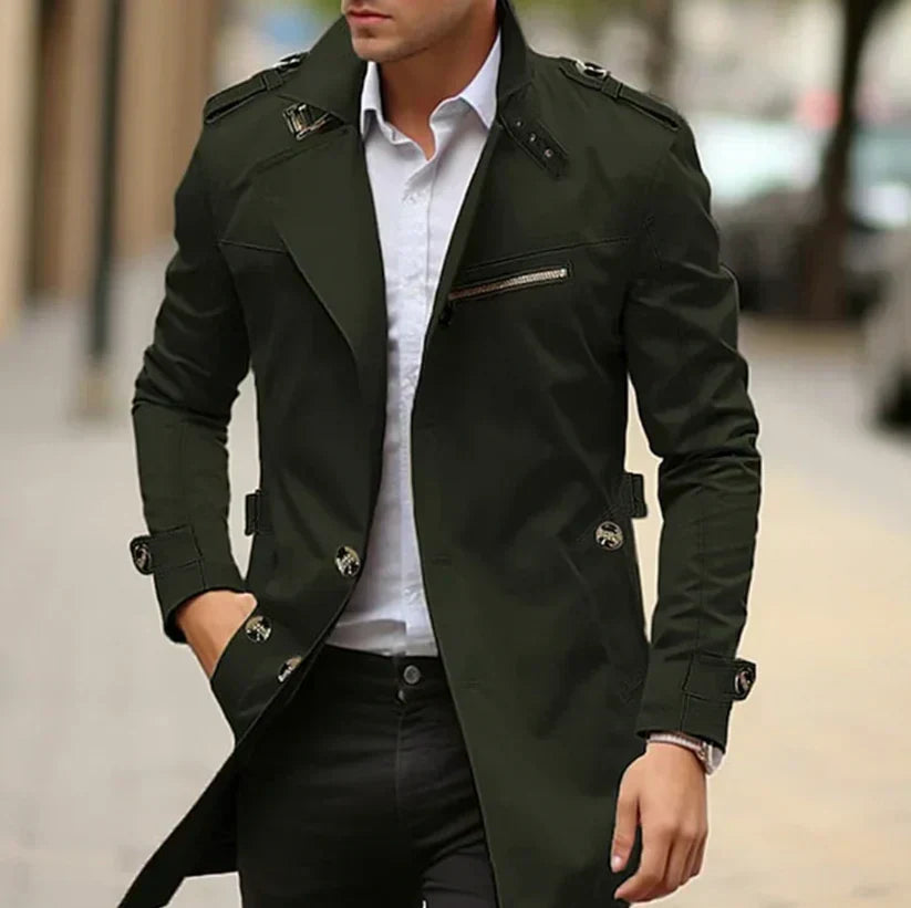 Asher - Men's Elegant Longline Trench Coat
