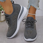 Astrid | Women's Platform Sneakers with Rhinestone Detail