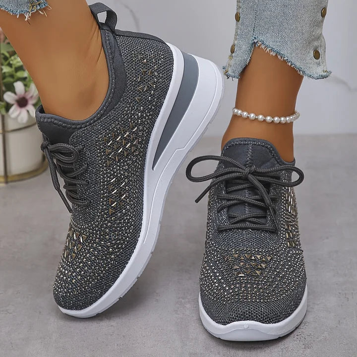 Astrid | Women's Platform Sneakers with Rhinestone Detail