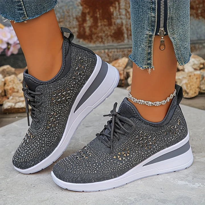 Astrid | Women's Platform Sneakers with Rhinestone Detail