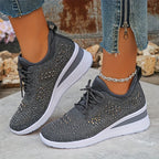 Astrid | Women's Platform Sneakers with Rhinestone Detail