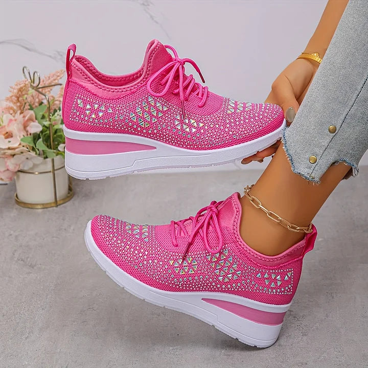 Astrid | Women's Platform Sneakers with Rhinestone Detail