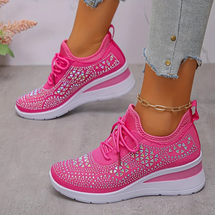 Astrid | Women's Platform Sneakers with Rhinestone Detail